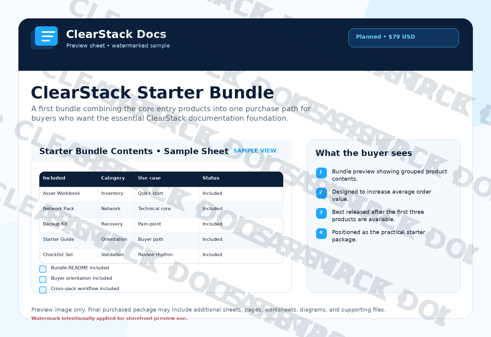 Watermarked preview for ClearStack Starter Bundle